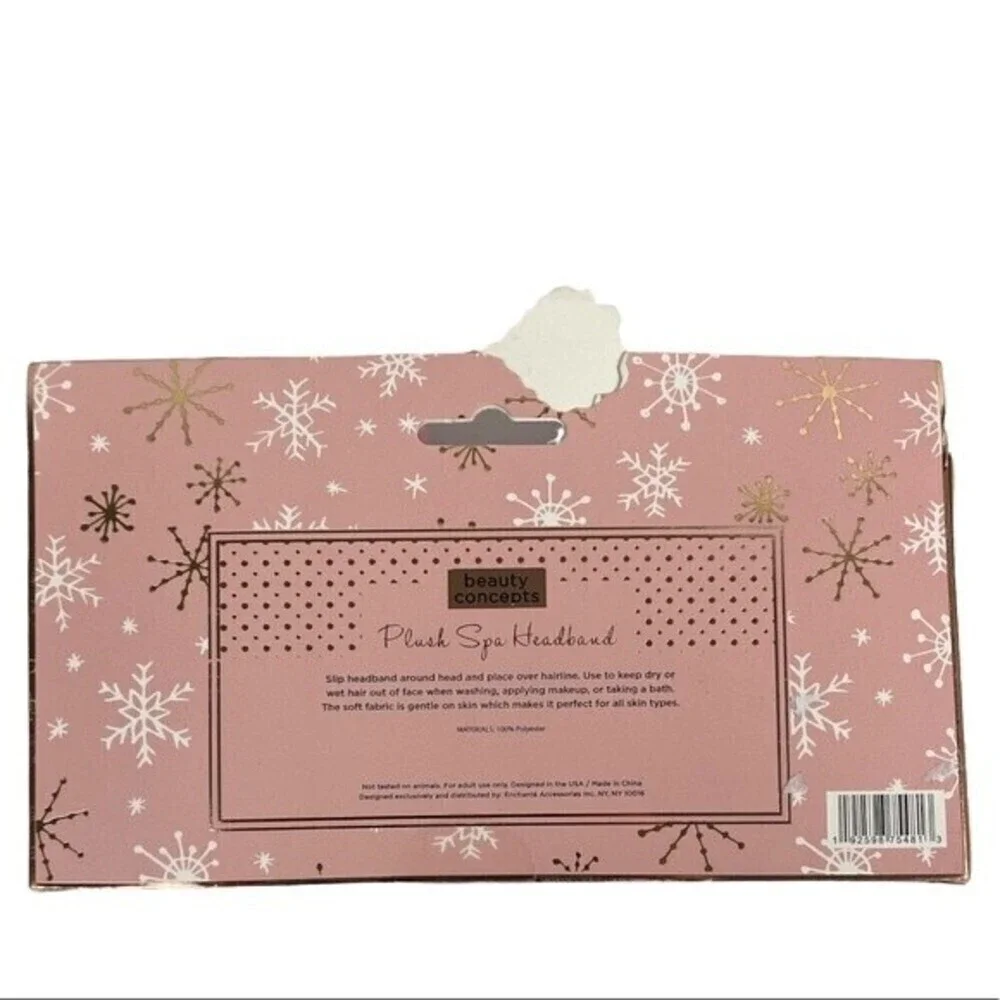 Beauty Concepts Ears Plush Spa Headband Pink Ladies Make Up Headband